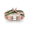 Load image into Gallery viewer, semi-mount-Infinity-twist-diamond-matching-bridal-set-with-emerald-in-14K-rose-gold-FD8253SMGEMGR-NL-RG