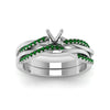Load image into Gallery viewer, semi-mount-Infinity-twist-diamond-matching-bridal-set-with-emerald-in-14K-white-gold-FD8253SMGEMGR-NL-WG