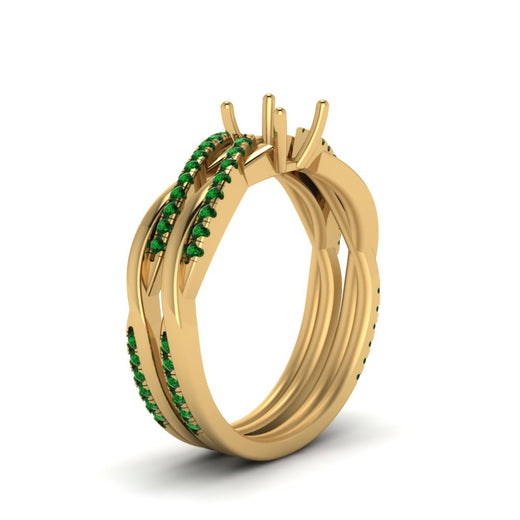 semi-mount-Infinity-twist-diamond-matching-bridal-set-with-emerald-in-14K-yellow-gold-FD8253SMGEMGR-NL-YG