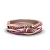 Load image into Gallery viewer, semi-mount-Infinity-twist-diamond-matching-bridal-set-with-pink-sapphire-in-14K-rose-gold-FD8253SMGSADRPI-NL-RG