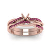 Load image into Gallery viewer, semi-mount-Infinity-twist-diamond-matching-bridal-set-with-pink-sapphire-in-14K-rose-gold-FD8253SMGSADRPI-NL-RG