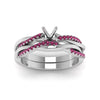 Load image into Gallery viewer, semi-mount-Infinity-twist-diamond-matching-bridal-set-with-pink-sapphire-in-14K-white-gold-FD8253SMGSADRPI-NL-WG