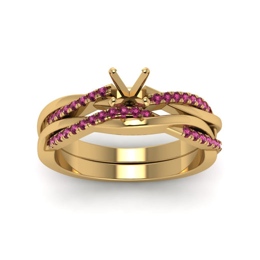 semi-mount-Infinity-twist-diamond-matching-bridal-set-with-pink-sapphire-in-14K-yellow-gold-FD8253SMGSADRPI-NL-YG