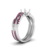 Load image into Gallery viewer, semi-mount-Infinity-twist-diamond-matching-bridal-set-with-pink-sapphire-in-14K-white-gold-FD8253SMGSADRPI-NL-WG