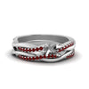 Load image into Gallery viewer, semi-mount-Infinity-twist-diamond-matching-bridal-set-with-ruby-in-14K-white-gold-FD8253SMGRUDR-NL-WG