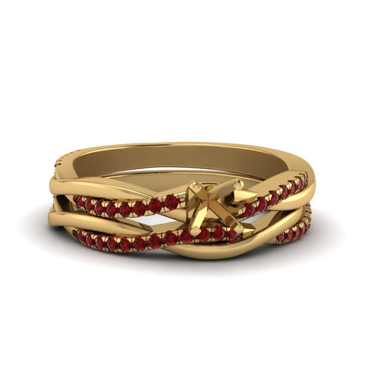 semi-mount-Infinity-twist-diamond-matching-bridal-set-with-ruby-in-14K-yellow-gold-FD8253SMGRUDR-NL-YG