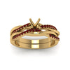 Load image into Gallery viewer, semi-mount-Infinity-twist-diamond-matching-bridal-set-with-ruby-in-14K-yellow-gold-FD8253SMGRUDR-NL-YG