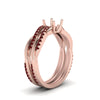 Load image into Gallery viewer, semi-mount-Infinity-twist-diamond-matching-bridal-set-with-ruby-in-14K-rose-gold-FD8253SMGRUDR-NL-RG