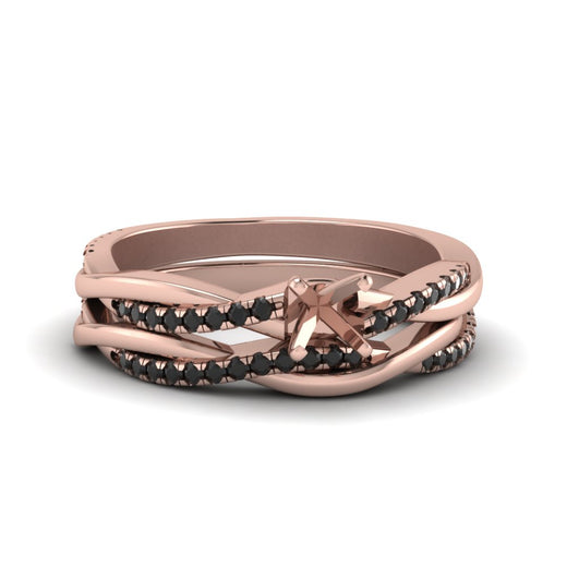 semi-mount-Infinity-twist-matching-bridal-set-with-black-diamond-in-14K-rose-gold-FD8253SMGBLACK-NL-RG