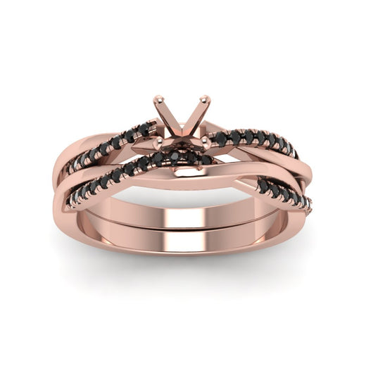 semi-mount-Infinity-twist-matching-bridal-set-with-black-diamond-in-14K-rose-gold-FD8253SMGBLACK-NL-RG