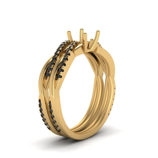 semi-mount-Infinity-twist-matching-bridal-set-with-black-diamond-in-14K-yellow-gold-FD8253SMGBLACK-NL-YG