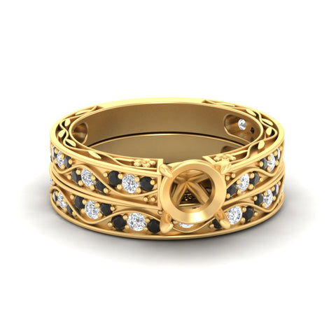 semi-mount-antique-filigree-black-diamond-bridal-ring-set-in-yellow-gold-fdens3543smgblacksleep-nl-yg.jpg
