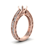 Load image into Gallery viewer, semi-mount-antique-filigree-diamond-ring-in-14K-rose-gold-FDENS3543SMRANGLE2-NL-RG
