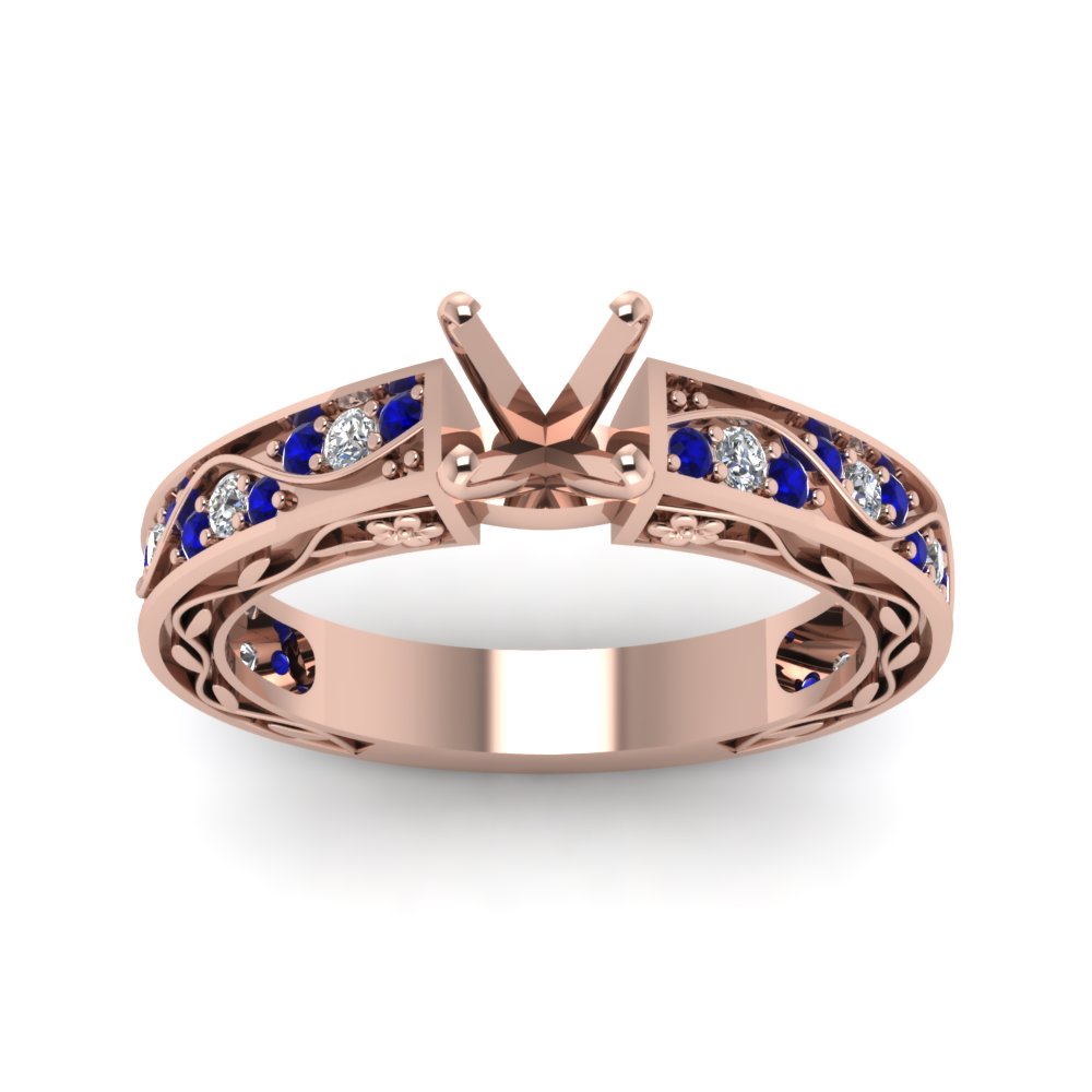 semi-mount-antique-filigree-diamond-ring-with-blue-sapphire-in-14K-rose-gold-FDENS3543SMRGSABLANGLE5-NL-RG