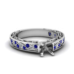 Load image into Gallery viewer, semi-mount-antique-filigree-diamond-ring-with-blue-sapphire-in-14K-white-gold-FDENS3543SMRGSABL-NL-WG
