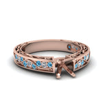 Load image into Gallery viewer, semi-mount-antique-filigree-diamond-ring-with-ice-blue-topaz-in-14K-rose-gold-FDENS3543SMRGICBLTO-NL-RG
