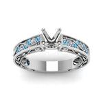 Load image into Gallery viewer, semi-mount-antique-filigree-diamond-ring-with-ice-blue-topaz-in-950-platinum-FDENS3543SMRGICBLTOANGLE5-NL-WG
