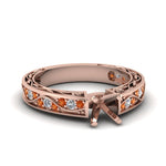 Load image into Gallery viewer, semi-mount-antique-filigree-diamond-ring-with-orange-sapphire-in-14K-rose-gold-FDENS3543SMRGSAOR-NL-RG
