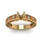 Load image into Gallery viewer, semi-mount-antique-filigree-diamond-ring-with-orange-sapphire-in-14K-yellow-gold-FDENS3543SMRGSAORANGLE5-NL-YG
