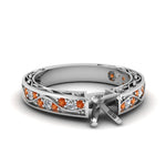 Load image into Gallery viewer, semi-mount-antique-filigree-diamond-ring-with-orange-sapphire-in-950-platinum-FDENS3543SMRGSAOR-NL-WG
