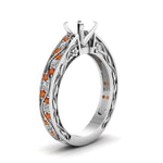 Load image into Gallery viewer, semi-mount-antique-filigree-diamond-ring-with-orange-sapphire-in-950-platinum-FDENS3543SMRGSAORANGLE2-NL-WG
