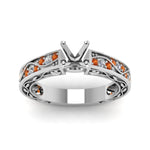 Load image into Gallery viewer, semi-mount-antique-filigree-diamond-ring-with-orange-sapphire-in-950-platinum-FDENS3543SMRGSAORANGLE5-NL-WG
