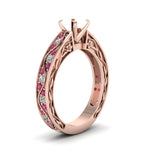 Load image into Gallery viewer, semi-mount-antique-filigree-diamond-ring-with-pink-sapphire-in-14K-rose-gold-FDENS3543SMRGSADRPIANGLE2-NL-RG
