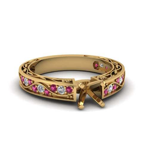 semi-mount-antique-filigree-diamond-ring-with-pink-sapphire-in-14K-yellow-gold-FDENS3543SMRGSADRPI-NL-YG