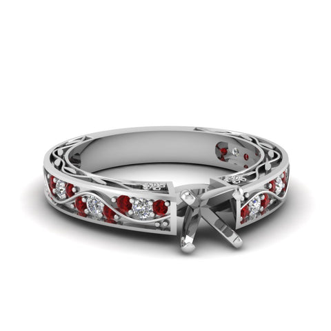semi-mount-antique-filigree-diamond-ring-with-ruby-in-14K-white-gold-FDENS3543SMRGRUDR-NL-WG
