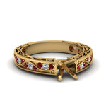 Load image into Gallery viewer, semi-mount-antique-filigree-diamond-ring-with-ruby-in-14K-yellow-gold-FDENS3543SMRGRUDR-NL-YG
