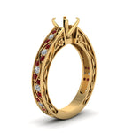 Load image into Gallery viewer, semi-mount-antique-filigree-diamond-ring-with-ruby-in-14K-yellow-gold-FDENS3543SMRGRUDRANGLE2-NL-YG
