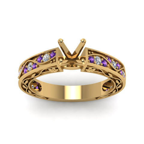 semi-mount-antique-filigree-diamond-ring-with-violac-topaz-in-14K-yellow-gold-FDENS3543SMRGVITOANGLE5-NL-YG