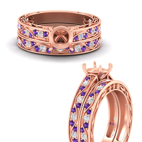 semi-mount-antique-filigree-purple-topaz-bridal-ring-set-in-rose-gold-fdens3543smgvitoangle3-nl-rg.jpg