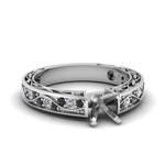 Load image into Gallery viewer, semi-mount-antique-filigree-ring-with-black-diamond-in-14K-white-gold-FDENS3543SMRGBLACK-NL-WG
