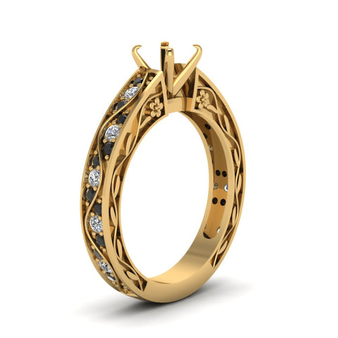semi-mount-antique-filigree-ring-with-black-diamond-in-14K-yellow-gold-FDENS3543SMRGBLACKANGLE2-NL-YG