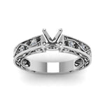 Load image into Gallery viewer, semi-mount-antique-filigree-ring-with-black-diamond-in-950-platinum-FDENS3543SMRGBLACKANGLE5-NL-WG
