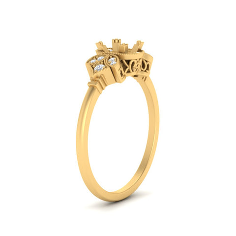 Semi Mount Art Deco Vintage Diamond Ring