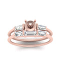 Thumbnail 2 - semi-mount-bar-set-diamond-ring-with-matching-3-baguette-wedding-band-in-rose-gold-FDENS100SMANGLE5-NL-RG