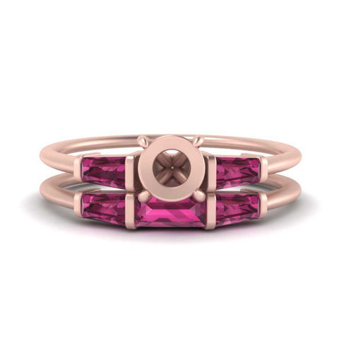semi-mount-bar-set-pink-sapphire-ring-with-matching-3-baguette-wedding-band-in-rose-gold-FDENS100SMGSADRPI-NL-RG