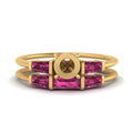 Thumbnail 31 - semi-mount-bar-set-pink-sapphire-ring-with-matching-3-baguette-wedding-band-in-yellow-gold-FDENS100SMGSADRPI-NL-YG