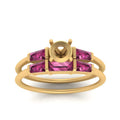 Thumbnail 32 - semi-mount-bar-set-pink-sapphire-ring-with-matching-3-baguette-wedding-band-in-yellow-gold-FDENS100SMGSADRPIANGLE5-NL-YG