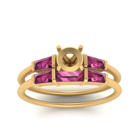 semi-mount-bar-set-pink-sapphire-ring-with-matching-3-baguette-wedding-band-in-yellow-gold-FDENS100SMGSADRPIANGLE5-NL-YG