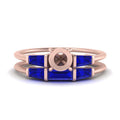 Thumbnail 4 - semi-mount-bar-set-sapphire-ring-with-matching-3-baguette-wedding-band-in-rose-gold-FDENS100SMGSABL-NL-RG