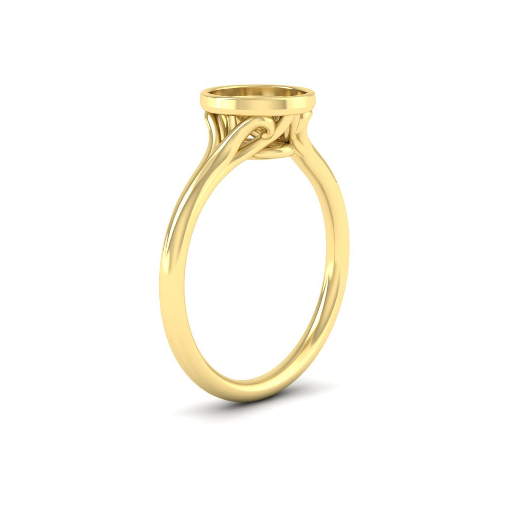 Bezel Set Semi Mount Split Engagement Ring