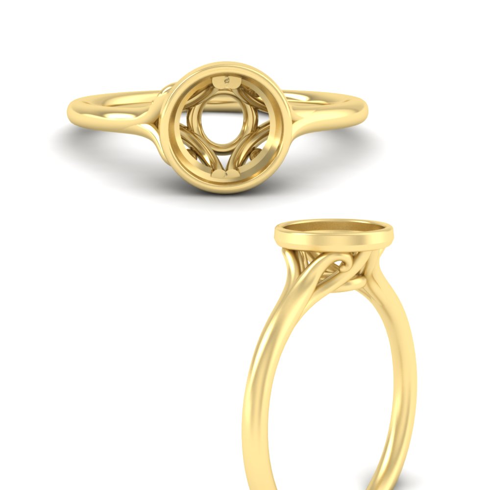 Bezel Set Semi Mount Split Engagement Ring