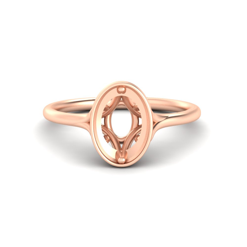 Semi Mount Split Shank Bezel Set Solitaire Ring