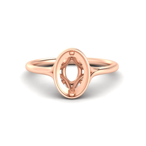Semi Mount Split Shank Bezel Set Solitaire Ring