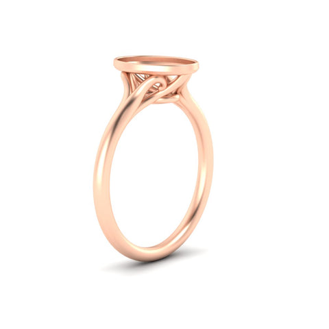 Semi Mount Split Shank Bezel Set Solitaire Ring