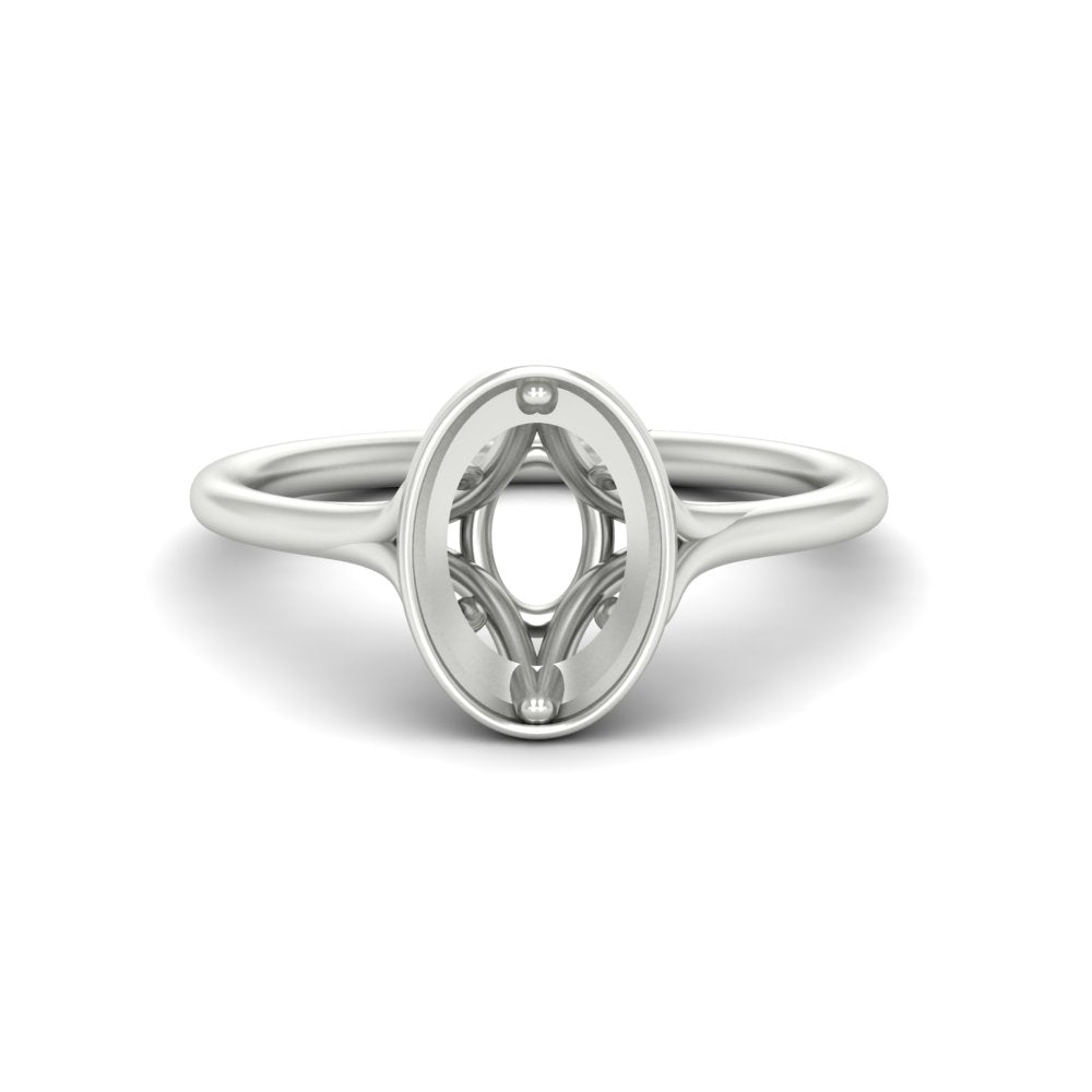 Semi Mount Split Shank Bezel Set Solitaire Ring