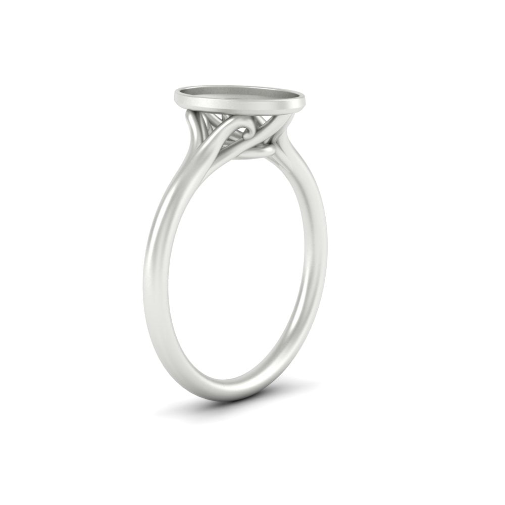 Semi Mount Split Shank Bezel Set Solitaire Ring